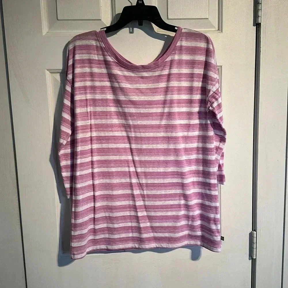 T by Talbots Purple and White Top Size Medium